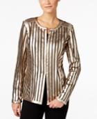 Jm Collection Metallic Faux-leather Jacket, Only At Macy's