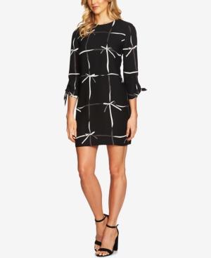 Cece Tie-sleeve Bow-print Dress