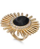 Thalia Sodi Gold-tone & Black Crystal Sun Ring, Created For Macy's