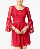 Bcx Juniors' Bell-sleeve Lace Dress