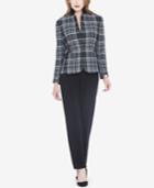 Tahari Asl One-button Plaid Pantsuit