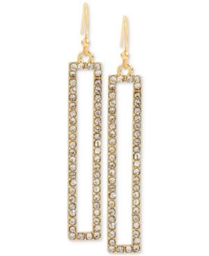 M. Haskell For Inc Gold-tone Rectangular Pave Drop Earrings, Only At Macy's