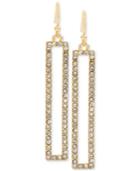 M. Haskell For Inc Gold-tone Rectangular Pave Drop Earrings, Only At Macy's