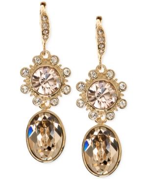 Givenchy Gold-tone Austrian Glass Stone Drop Earrings