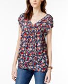 Lucky Brand Short-sleeve Floral-print Top