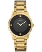 Guess Men's Diamond Accent Gold-tone Steel Bracelet Watch 40mm U0428g1