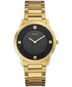 Guess Men's Diamond Accent Gold-tone Steel Bracelet Watch 40mm U0428g1