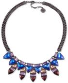 French Connection Hematite-tone Triangle Stone Alternating Frontal Necklace