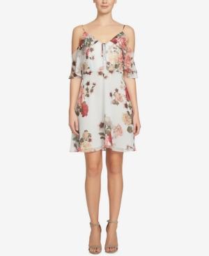 Cece Olivia Floral-print Cold-shoulder Dress
