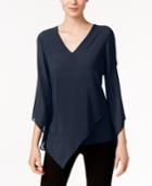 Alfani Asymmetrical V-neck Top, Only At Macy's