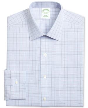 Brooks Brothers Men's Fitted Non-iron Broadcloth Check Dress Shirt