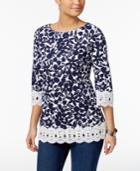 Charter Club Cotton Floral-print Tunic, Only At Macy's