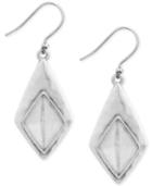 Lucky Brand Silver-tone Imitation Marble Geometric Earrings