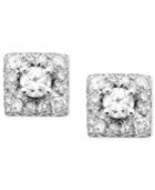 Diamond Earrings, 14k White Gold Diamond Square (1/4 Ct. T.w.)