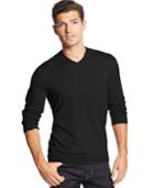 Club Room Big And Tall Cotton-cashmere-blend V-neck Sweater