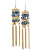 Kenneth Cole New York Gold-tone Beaded Fringe Drop Earrings