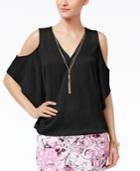 Thalia Sodi Necklace Cold-shoulder Top, Created For Macy's