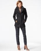 London Fog Petite Layered-collar Peacoat
