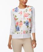 Charter Club Floral-print Lace Cardigan, Created For Macy's