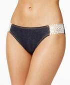 Kenneth Cole Reaction Crochet-trim Denim Bikini Bottom Women's Swimsuit