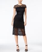 Kensie Short-sleeve Lace-contrast Dress