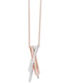 Effy Diamond Crisscross 18 Pendant Necklace (1/3 Ct. T.w.) In 14k Rose & White Gold