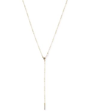 Bcbgeneration Gold-tone Imitation Pearl, Star And Pave Bar Lariat Necklace