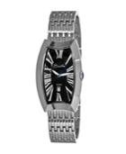 Bertha Quartz Laura Collection Silver And Black Stainless Steel Watch 31mm