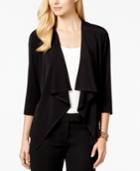 Connected Draped Open-front Sweater Jacket