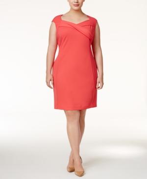 Calvin Klein Plus Size Cross-front Sheath Dress