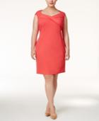 Calvin Klein Plus Size Cross-front Sheath Dress