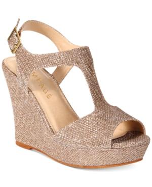 Rampage Candelas T-strap Platform Wedge Sandals