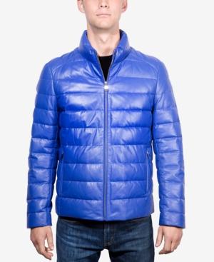 Boston Harbour Men's Packable Leather Puffer Jacket