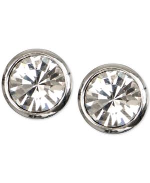 Givenchy Silver-tone Bezel-set Crystal Stud Earrings