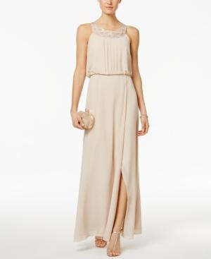 Jessica Howard Braided-neck Blouson Gown