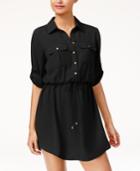 Be Bop Juniors' Roll-tab Shirt Dress With Utility Pockets