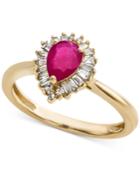 Ruby (3/4 Ct. T.w.) & Diamond (1/4 Ct. T.w.) Ring In 14k Gold