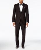 Tallia Men's Slim-fit Black And Brown Striped Suit