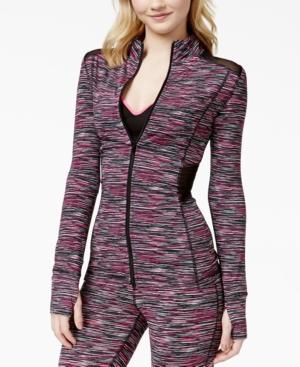 Material Girl Active Juniors' Space-dye Print Illusion Zipper-front Jacket, Only At Macy's