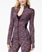 Material Girl Active Juniors' Space-dye Print Illusion Zipper-front Jacket, Only At Macy's