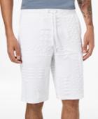 Versace Men's Stretch White Embossed Drawstring Shorts
