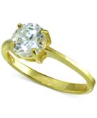 Giani Bernini Cubic Zirconia Solitaire Ring In 18k Gold-plated Sterling Silver, Created For Macy's