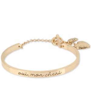 Bcbg Gold-tone Oui, Mon Cheri Heart Locket Cuff Bracelet
