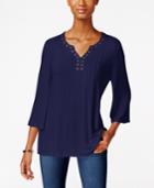 Style & Co. Grommet-trim Pleated Top, Only At Macy's