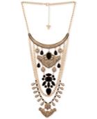 Guess Gold-tone Jet Stone Statement Necklace, 16 + 2 Extender