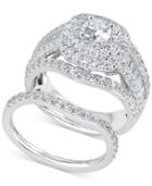 Diamond Raised Halo Bridal Set (2-1/2 Ct. T.w.) In 14k White Gold