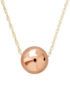 Round Bead Pendant Necklace In 10k Yellow & Rose Gold