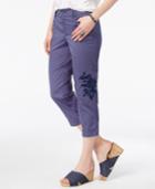 Style & Co Petite Embroidered Cargo Capris, Created For Macy's