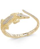 Diamond Crocodile Bypass Bracelet (1/2 Ct. T.w.) In 14k Gold-plated Sterling Silver