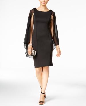 Sl Fashions Embellished Cape Sheath Dress